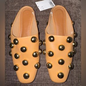 H&M Brown Studded Mules